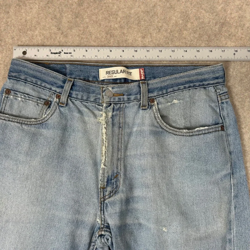 Levi's 505 Regular Fit Jeans Mens 36x29 Light Wash Denim Straight Leg 00505-4891